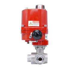 Rp 1/2'' L-Port 3-Weg RVS Elektrische Kogelkraan 24 V AC/DC