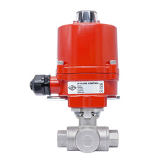 Rp 1/2'' L-Port 3-Weg RVS Elektrische Kogelkraan 24 V AC/DC