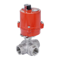 G1'' L-Port 3-Weg RVS Elektrische Kogelkraan 12 V DC