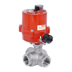 G1'' L-Port 3-Weg RVS Elektrische Kogelkraan 12 V DC