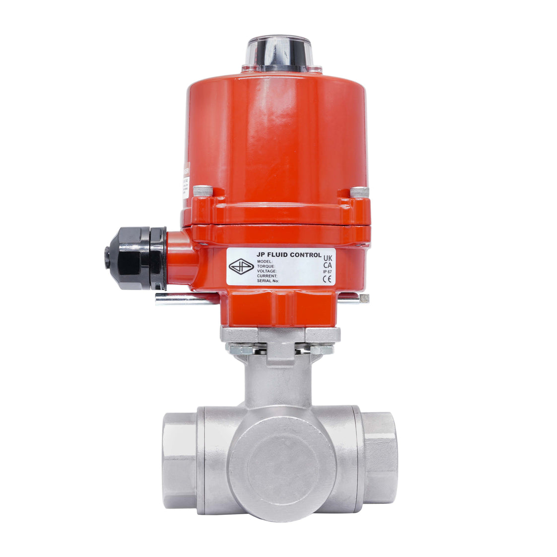 Rp 3/4'' L-Port 3-Weg RVS Elektrische Kogelkraan 12 V AC/DC