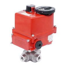 Rp 3/8'' T-Port 3-Weg RVS Modulerende Elektrische Kogelkraan 24 V AC/DC