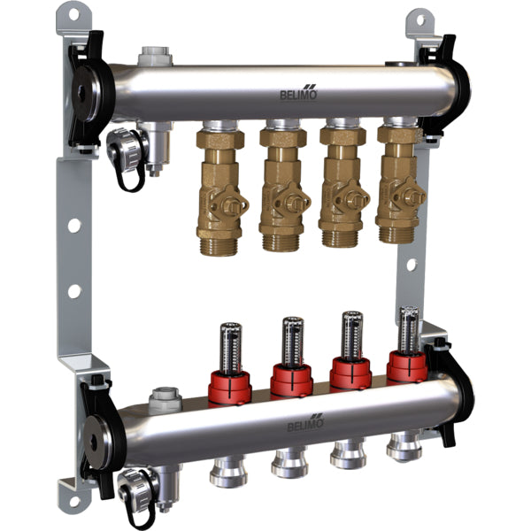 Belimo Verdeelstuk 4 X Zonekleppen 24VAC/DC 75s 2-10V 1Nm IP40 EM-ECQ-04F/CQ24A-SR