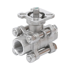Rp 3/8'' 3-delig 2-weg Kogelkraan Van RVS 69 bar RTFE ISO-Top F03/F04 - TamesonPRO 1121-038