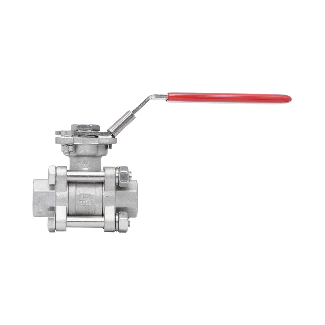 Rp 3/8'' 3-delig 2-weg Kogelkraan Van RVS 69 bar RTFE ISO-Top F03/F04 - TamesonPRO 1121-038