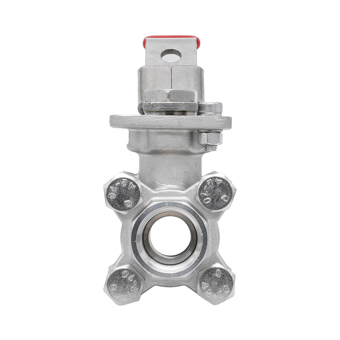 Rp 1/2'' 3-delig 2-weg Kogelkraan Van RVS 69 bar RTFE ISO-Top F03/F04 - TamesonPRO 1121-012