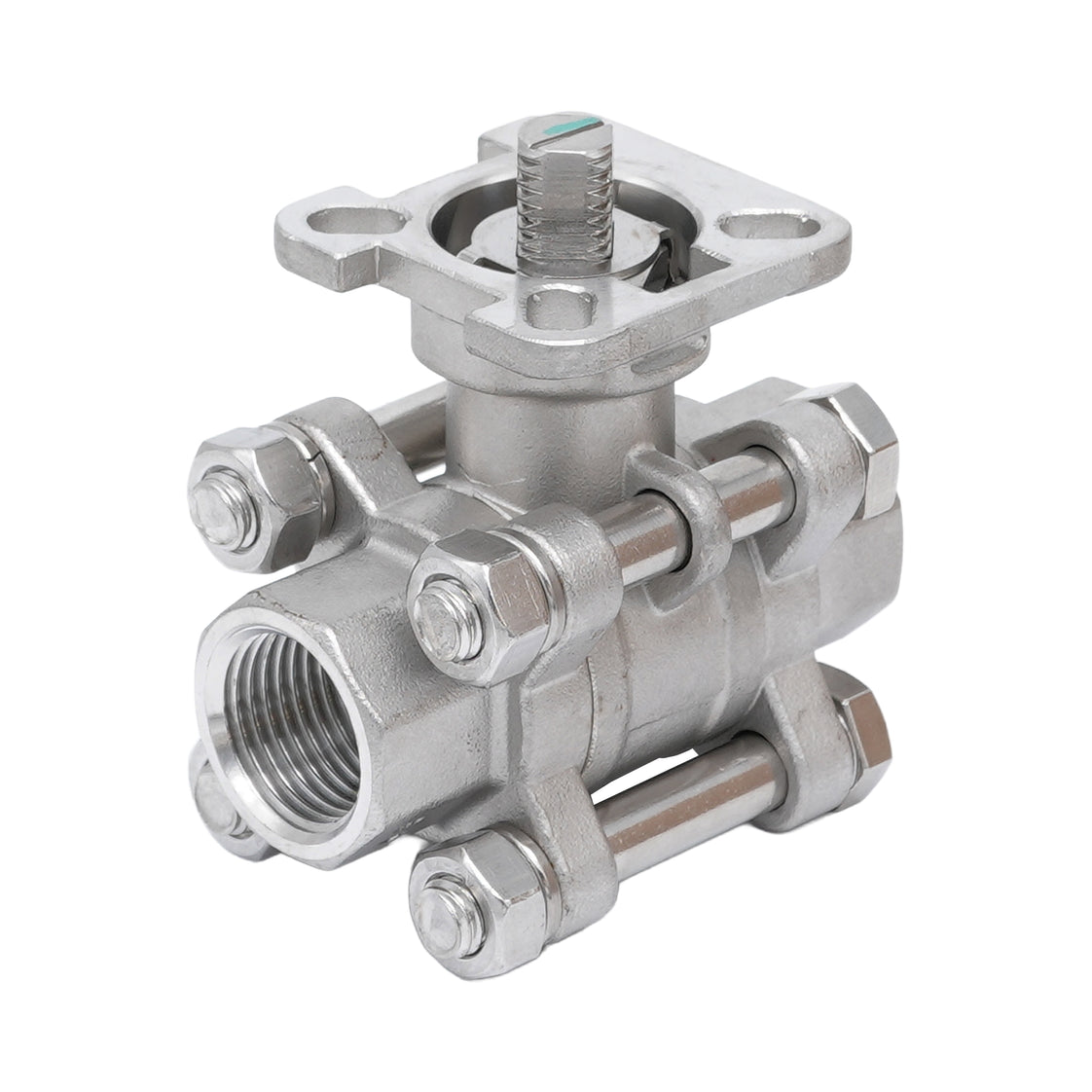 Rp 1/4'' 3-delig 2-weg Kogelkraan Van RVS 69 bar RTFE ISO-Top F03/F04 - TamesonPRO 1121-014