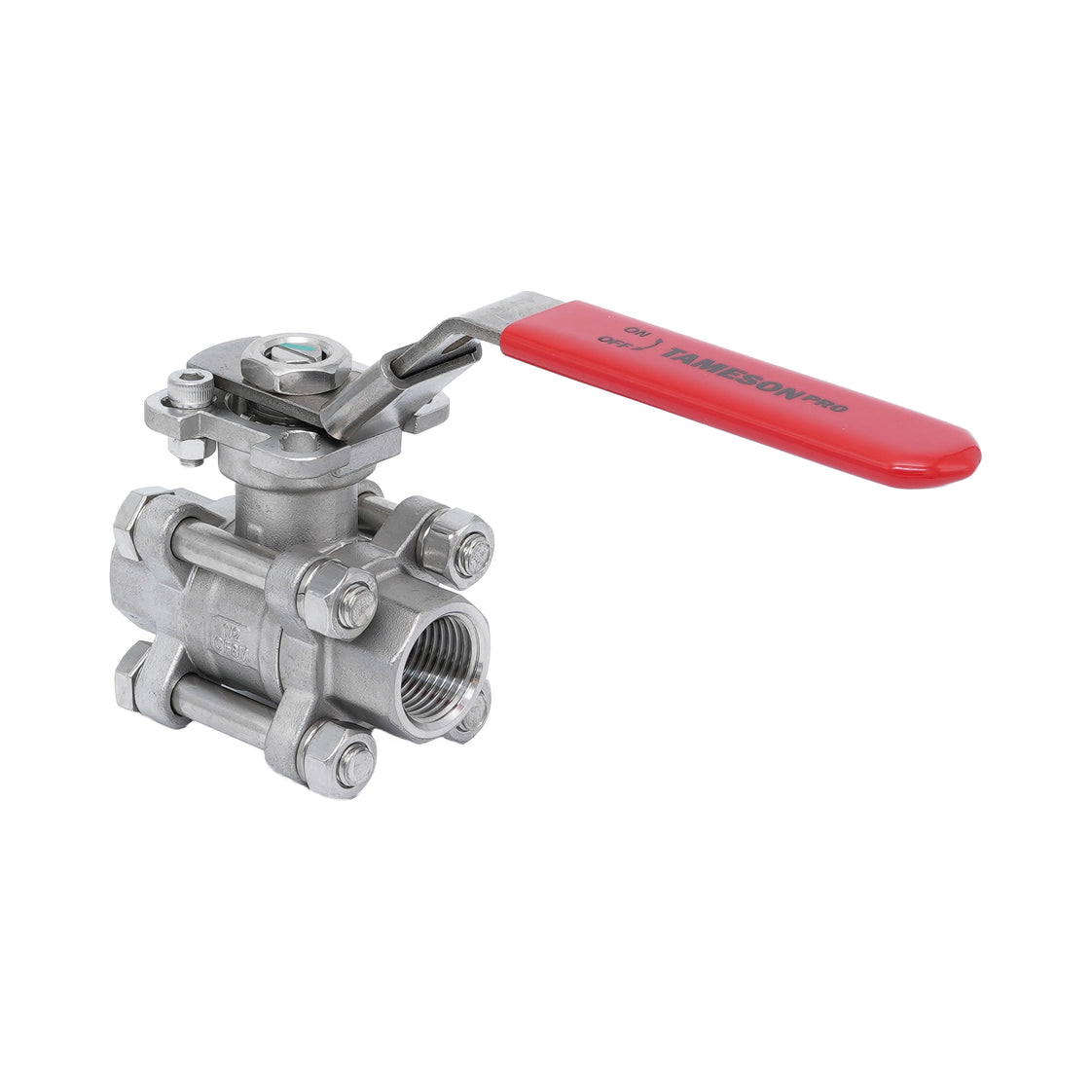 Rp 3/8'' 3-delig 2-weg Kogelkraan Van RVS 69 bar RTFE ISO-Top F03/F04 - TamesonPRO 1121-038