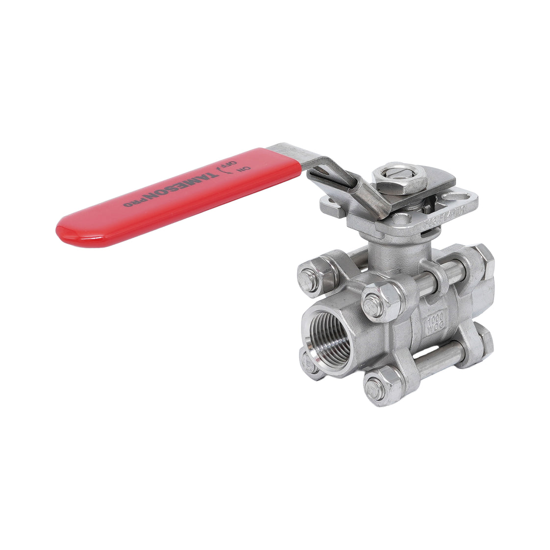Rp 1/4'' 3-delig 2-weg Kogelkraan Van RVS 69 bar RTFE ISO-Top F03/F04 - TamesonPRO 1121-014