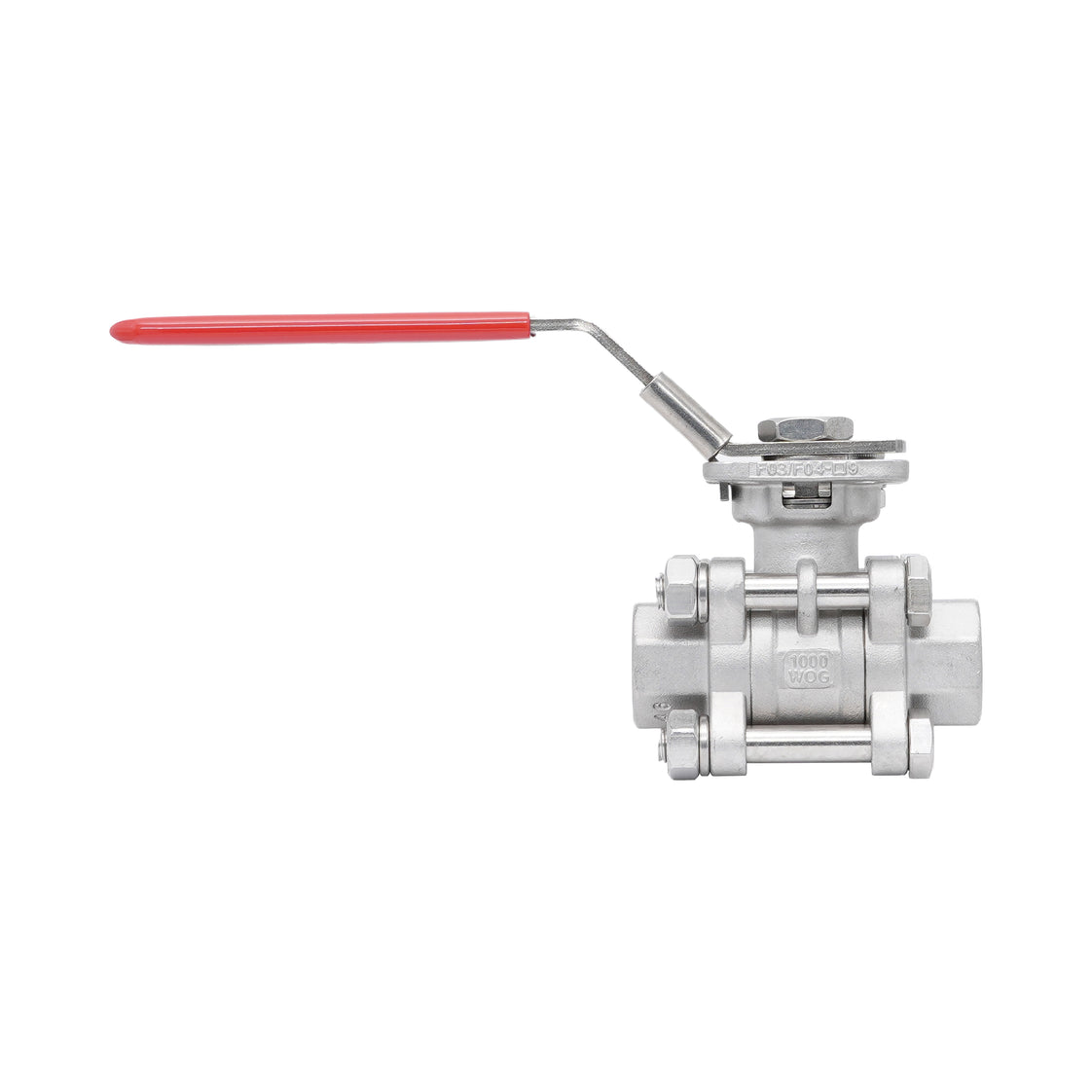 Rp 3/8'' 3-delig 2-weg Kogelkraan Van RVS 69 bar RTFE ISO-Top F03/F04 - TamesonPRO 1121-038