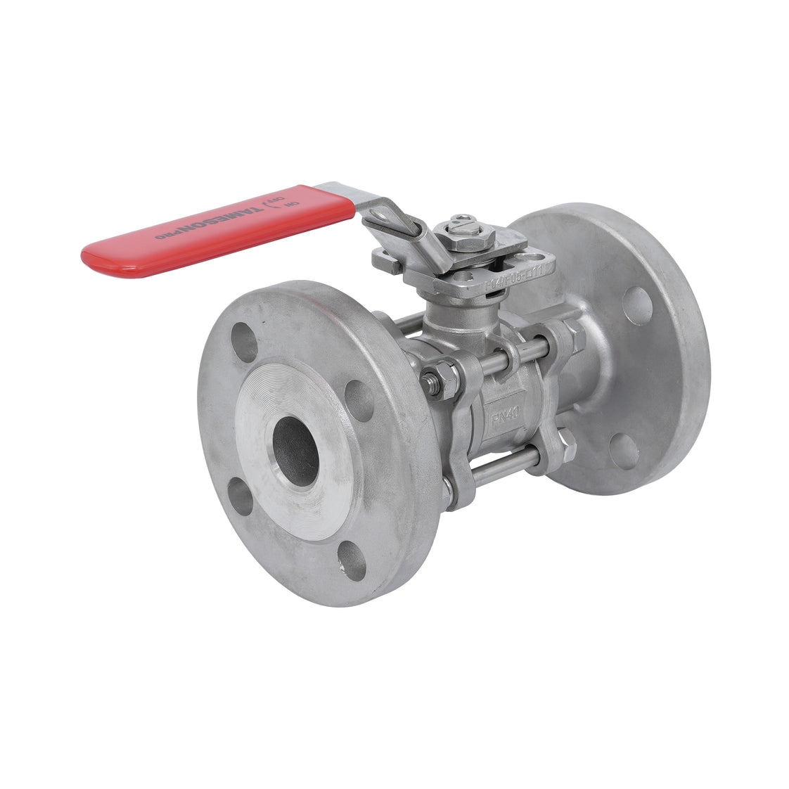 DN15 PN40 3-Delige 2-Weg RVS Flens Kogelkraan PTFE ISO-Top F03/F04 - TamesonPRO 1124-015