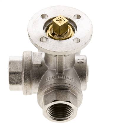 G1/2'' 3-Weg L-kogelkraan messing ISO-dop 40bar - BL3BAL