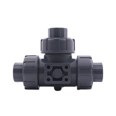 G 2 inch L-boring 3-Weg PVC Kogelkraan ISO-Top F05 10 bar FKM/EPDM