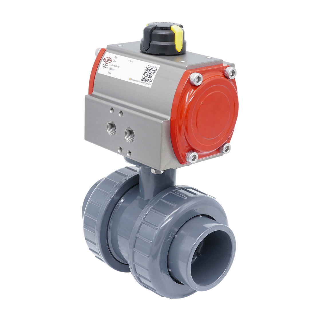 63mm 2-Weg PVC Pneumatische Kogelkraan Veer-Sluitend