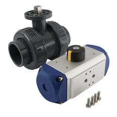 50mm 2-Weg PVC Pneumatische Kogelkraan Veersluitend - VDL