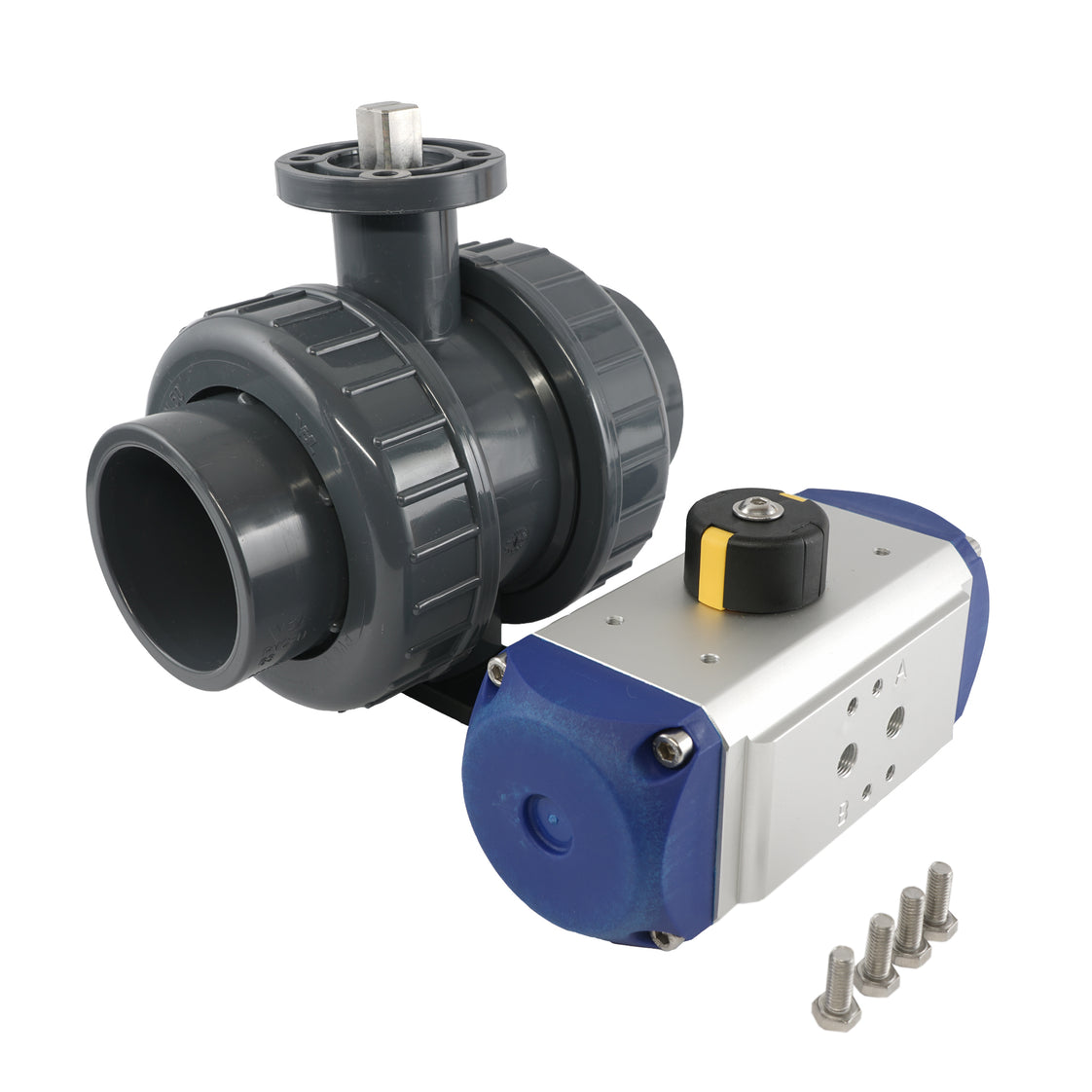 63mm 2-Weg PVC Pneumatische Kogelklep Veer Open - VDL