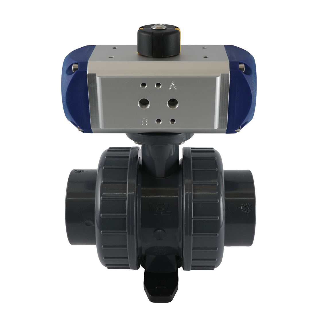 63mm 2-Weg PVC Pneumatische Kogelkraan Dubbelwerkend - VDL