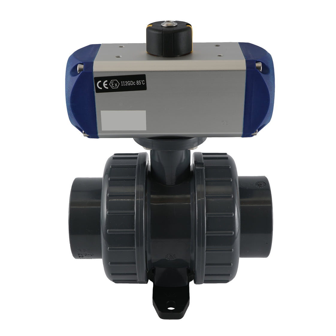63mm 2-Weg PVC Pneumatische Kogelkraan Dubbelwerkend - VDL