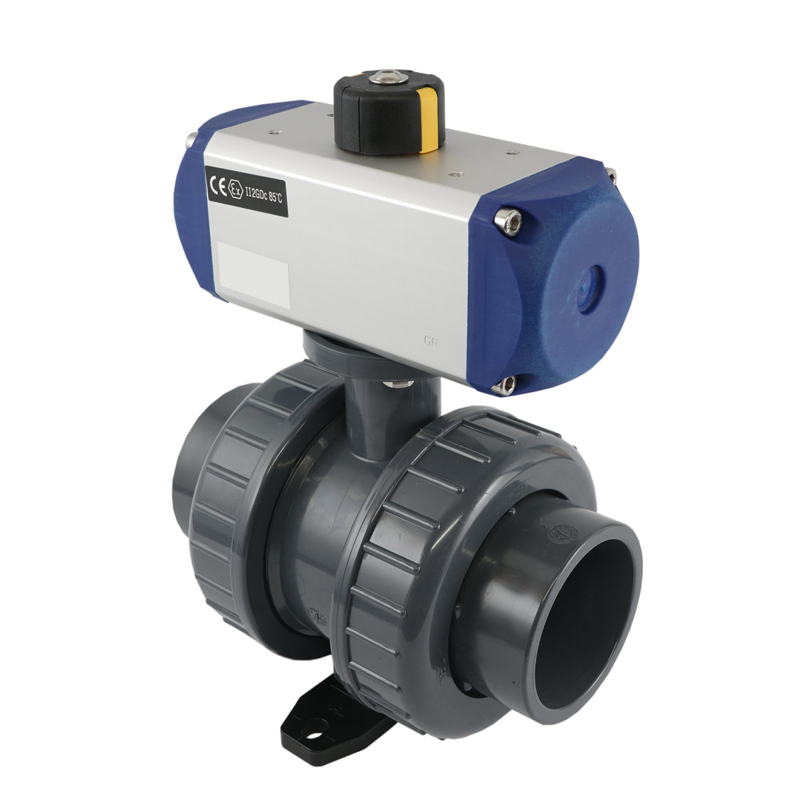 63mm 2-Weg PVC Pneumatische Kogelkraan Dubbelwerkend - VDL