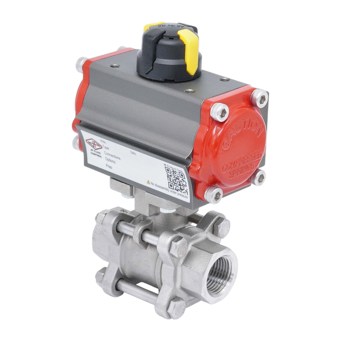 Pneumatische Kogelkraan G3/8'' RVS Veer-Sluitend