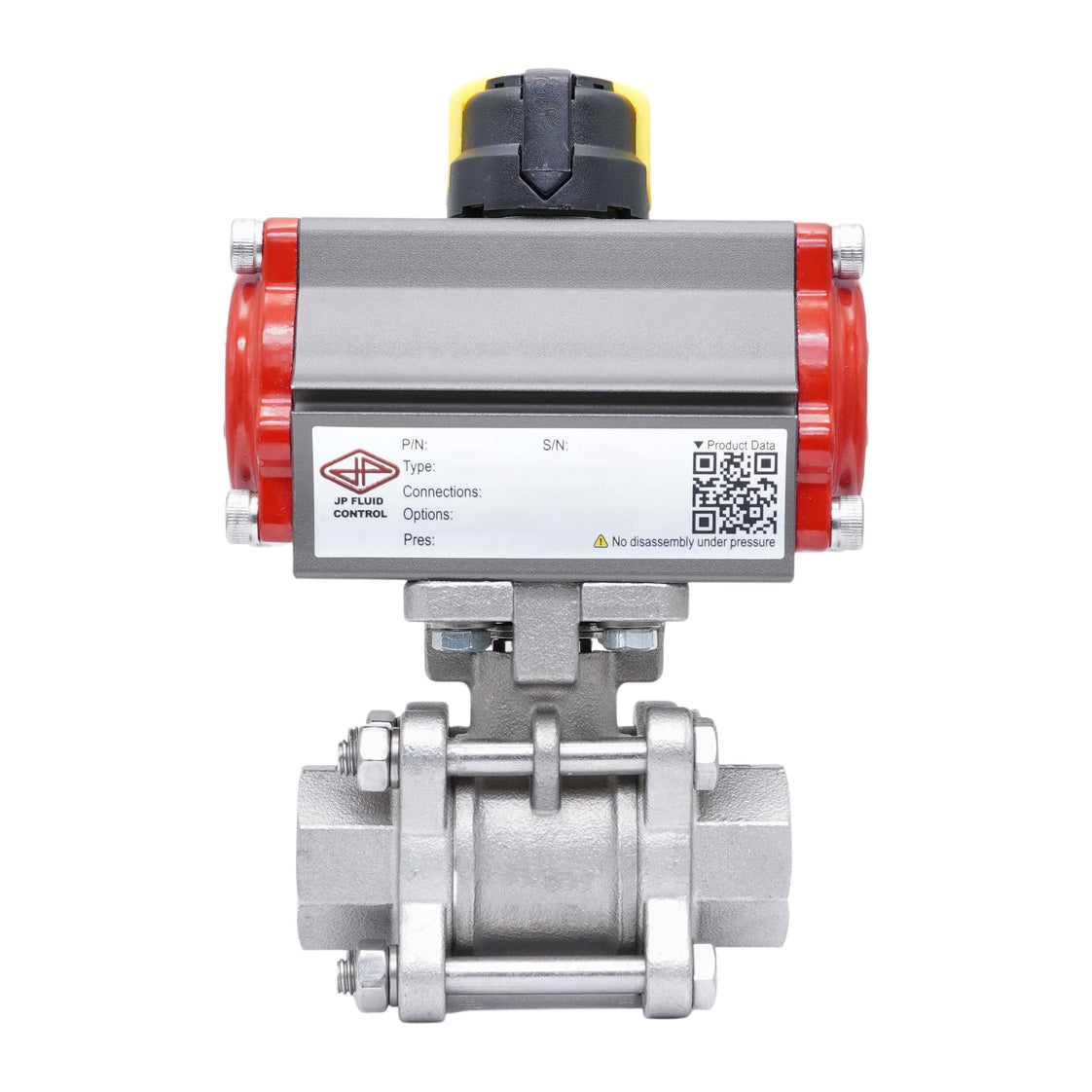 Pneumatische Kogelkraan G3/4'' RVS Veer-Sluitend