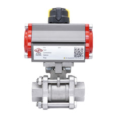 Pneumatische Kogelkraan G3/4'' RVS Veer-Sluitend