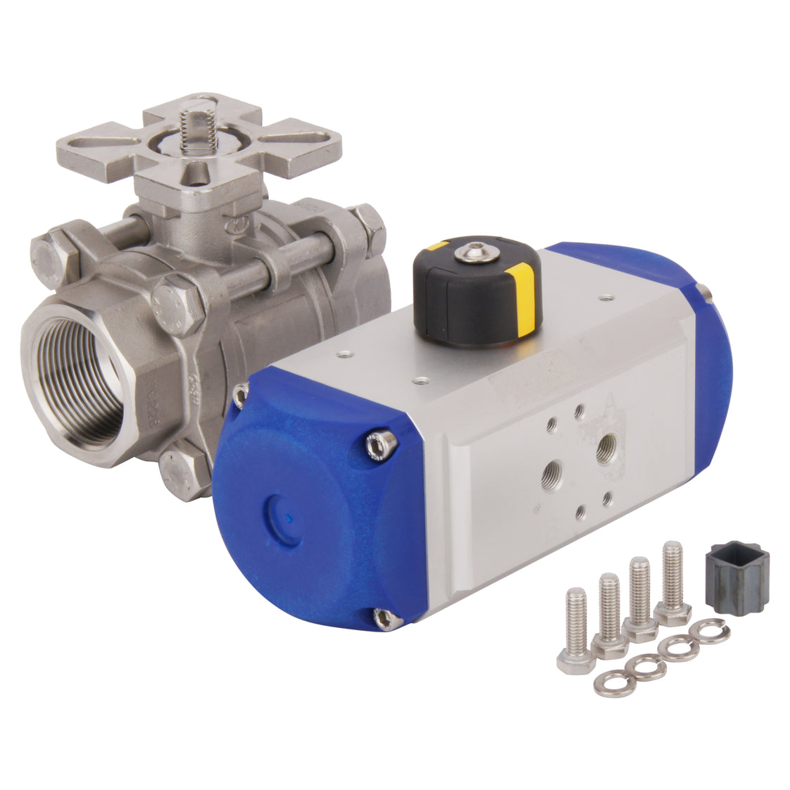 G1-1/4'' 2-weg RVS Pneumatische Kogelkraan Dubbelwerkend - BL2SA3
