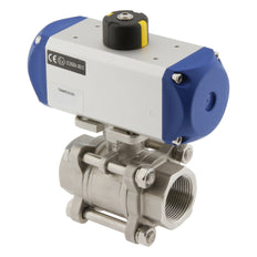 G1-1/2'' 2-weg RVS Pneumatische Kogelkraan Dubbelwerkend - BL2SA3