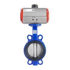 Pneumatische Vlinderklep DN80 (3 Inch) Lug Gietijzer RVS NBR Veer-Openend