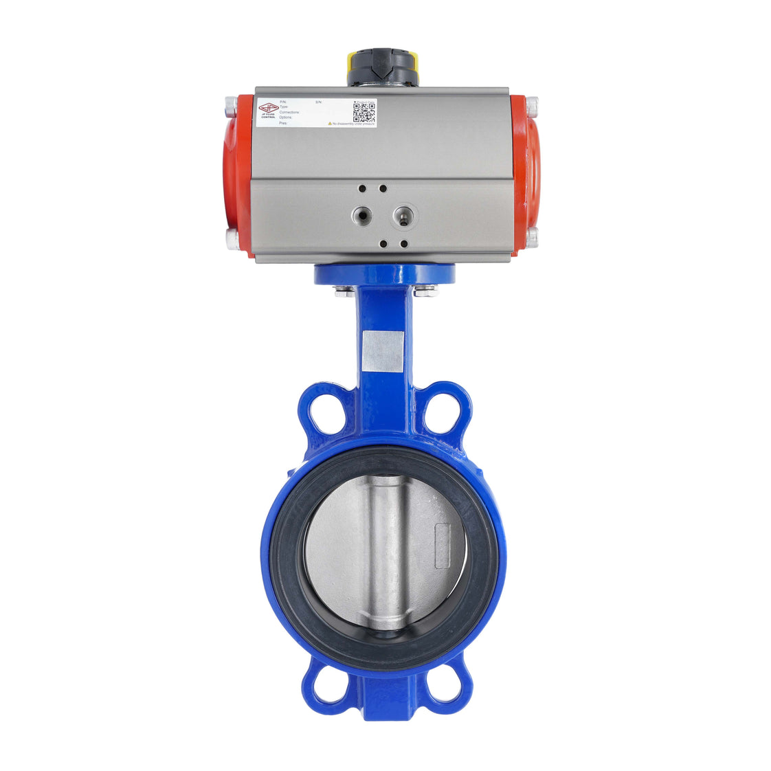 Pneumatische Vlinderklep DN80 (3 Inch) Wafer Gietijzer RVS EPDM Veer-Openend