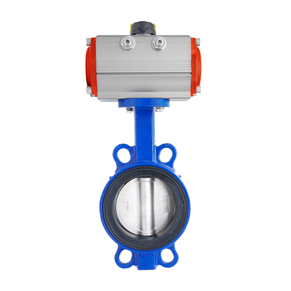 Pneumatische Vlinderklep DN100 (4 Inch) Wafer Gietijzer RVS FKM Veer-Openend