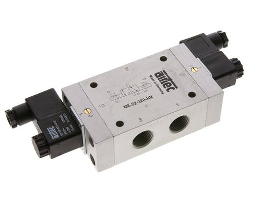 3/2 G1/2'' (G1/8'') Bi-Stabiel Magneetventiel Extern 12V DC 0-10bar/0-140psi Airtec