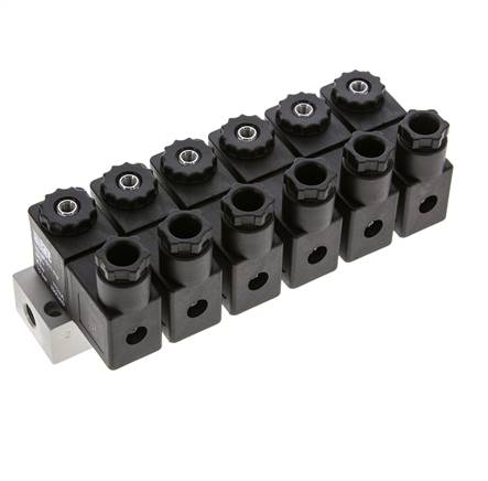 6x3/2 G1/8'' NC Magneetventiel 24V DC -0.95-10bar/-13.2-140psi Airtec
