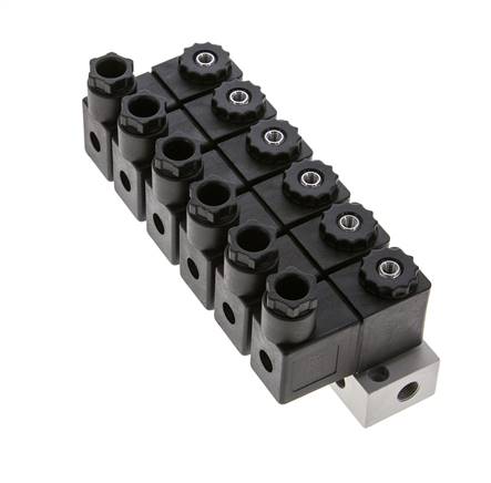 6x3/2 G1/8'' NC Magneetventiel 24V DC -0.95-10bar/-13.2-140psi Airtec