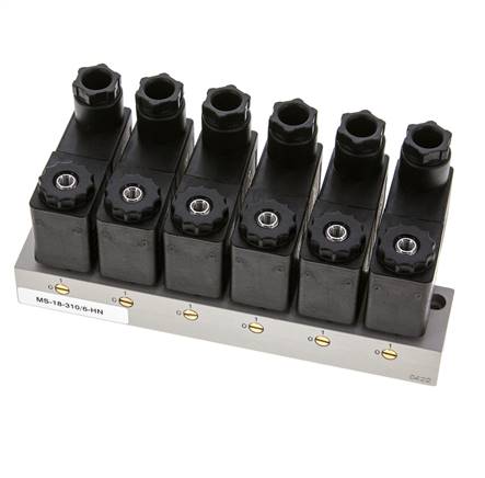 6x3/2 G1/8'' NC Magneetventiel 24V DC -0.95-10bar/-13.2-140psi Airtec