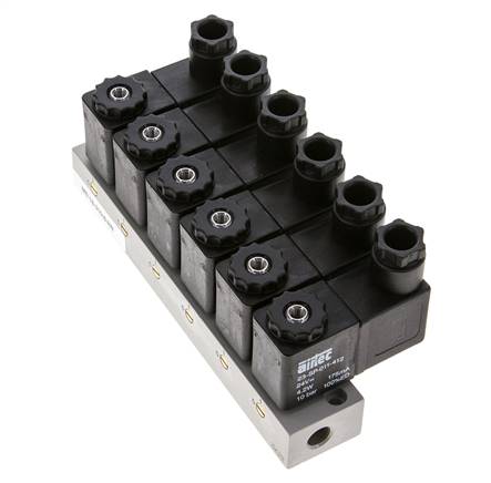 6x3/2 G1/8'' NC Magneetventiel 24V DC -0.95-10bar/-13.2-140psi Airtec
