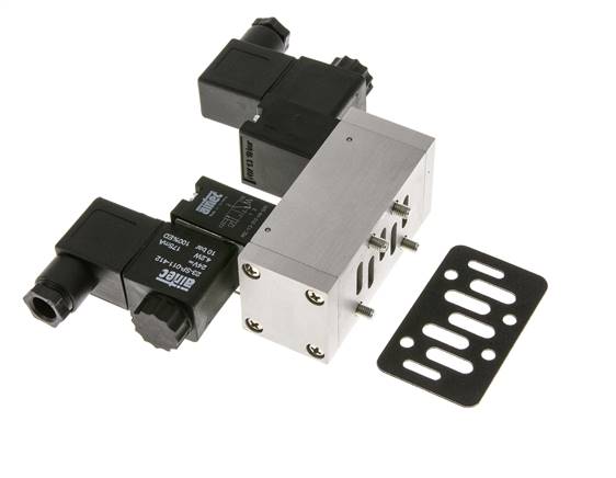 5/3 ISO 5599-1 Middenuitlaat Magneetventiel 48V DC 3-10bar/42-140psi Airtec