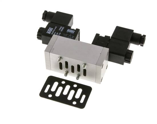 5/3 ISO 5599-1 Midden Gesloten Magneetventiel 24V AC 3-10bar/42-140psi Airtec