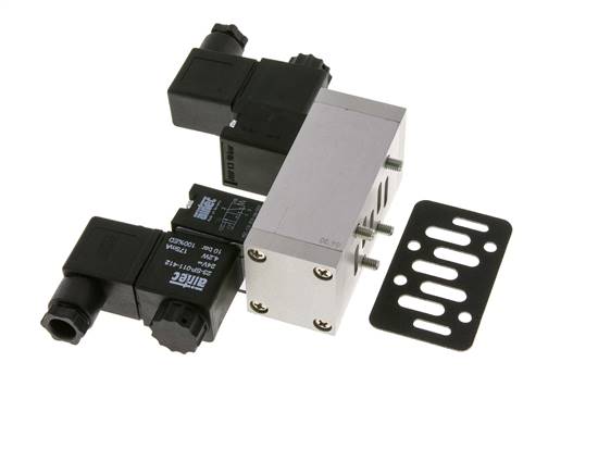 5/3 ISO 5599-1 Midden Gesloten Magneetventiel 12V DC 3-10bar/42-140psi Airtec