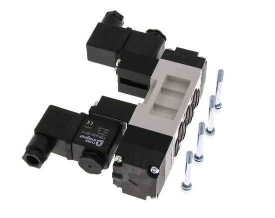 5/3 ISO 5599-1 Middenuitlaat Magneetventiel 12V DC 2-10bar/28-140psi YPC