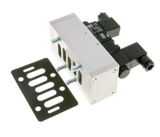 5/3 ISO 5599-3 Midden Gesloten Magneetventiel 24V AC 3-10bar/42-140psi Airtec