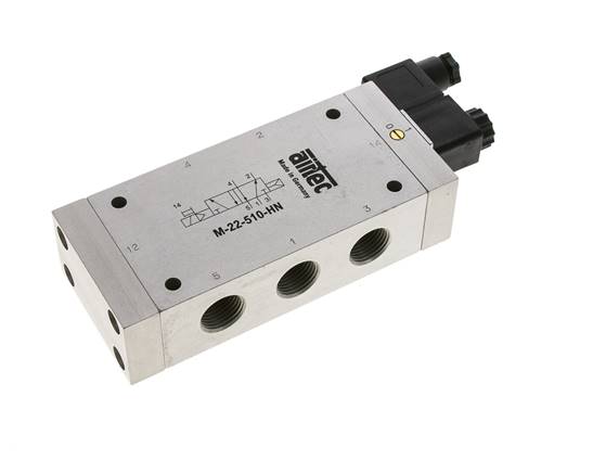 5/2 G1/2'' Magneetventiel 12V DC 1-10bar/14-140psi Airtec