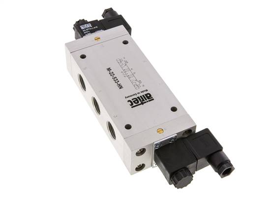 5/3 G1/2'' Middenuitlaat Magneetventiel 24V DC 3-10bar/42-140psi Airtec