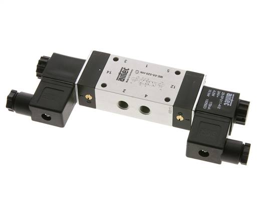 5/2 G1/8'' Bi-Stabiel Magneetventiel Extern 12V DC 0-10bar/0-140psi Airtec