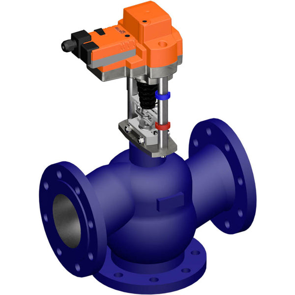Belimo 3-Weg Klepafsluiter DN100 Flens 30mm Slag Kvs145 24VAC/DC 150s 2/3-punts 2500N IP54 H7100N/EV24A-TPC