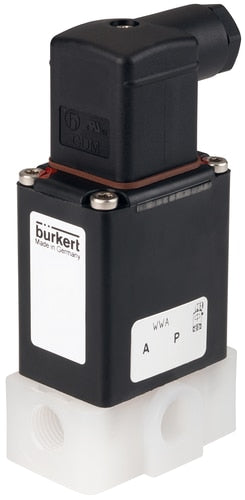 Magneetventiel 3/2-weg G1/4'' Universeel PVDF FFKM 0-2bar/29psi 24VDC 0330 345780