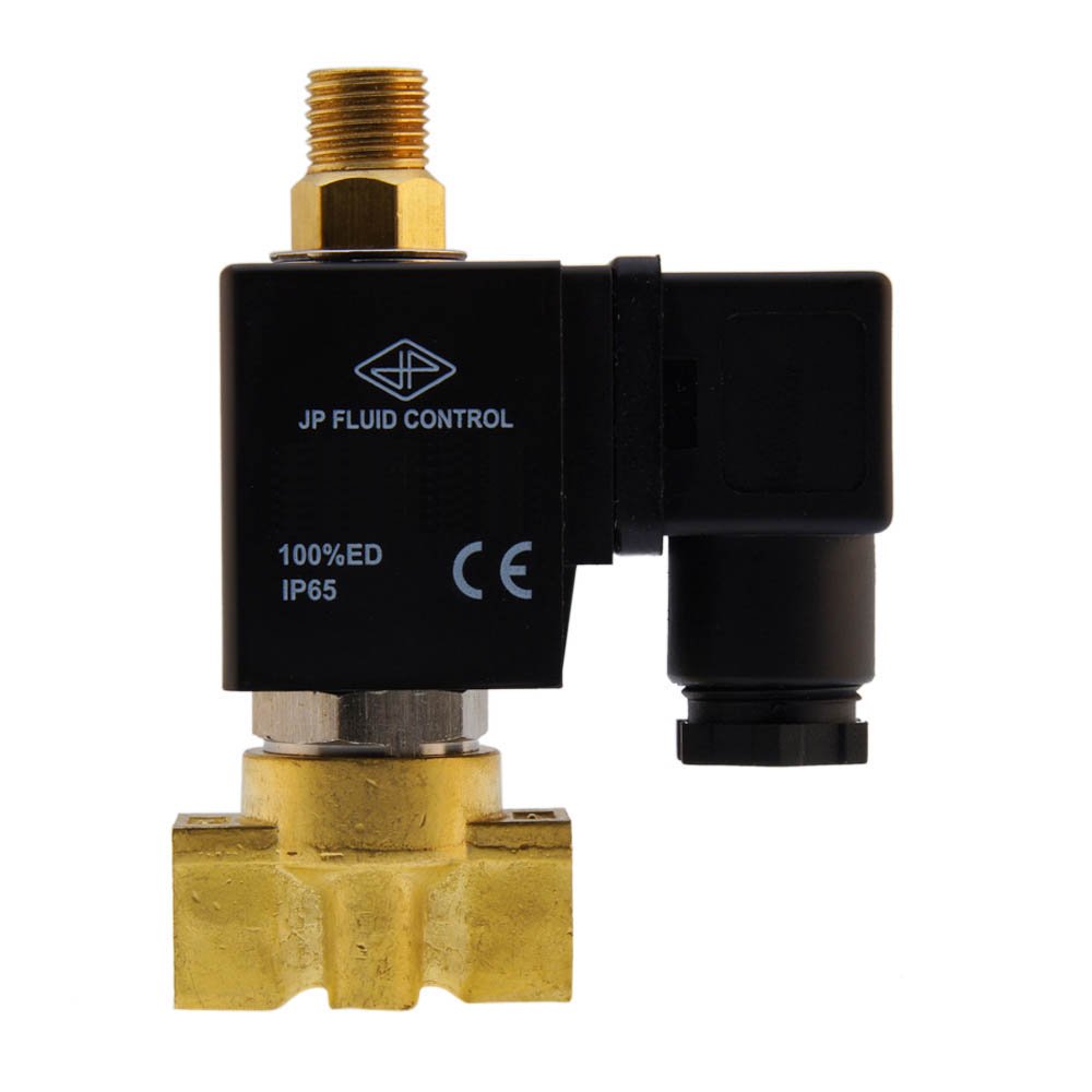 Magneetventiel TW-DB 1/8'' 3/2 weg NO messing FKM 0-3bar 12V DC