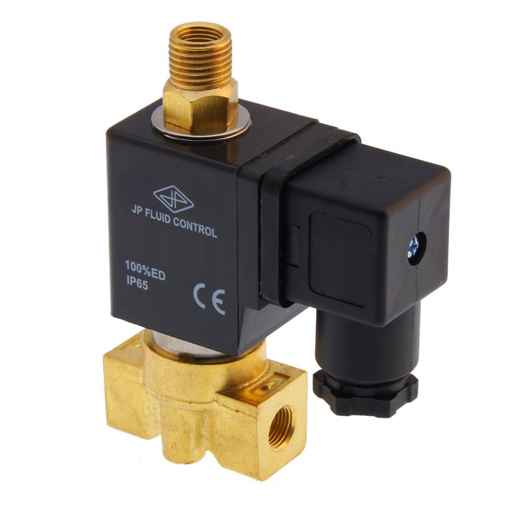 Magneetventiel TW-DB 1/8'' 3/2 weg NO messing FKM 0-3bar 12V DC