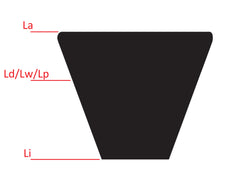 Metric Cogged V-belt XPZ 9.7x8 Li-2612mm Ld-2650mm DIN 7753