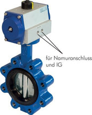 DN80 (3 inch) Lug Pneumatische Vlinderklep GG25-GGG40 polyamide gecoat-EPDM Veersluitend - BFLL
